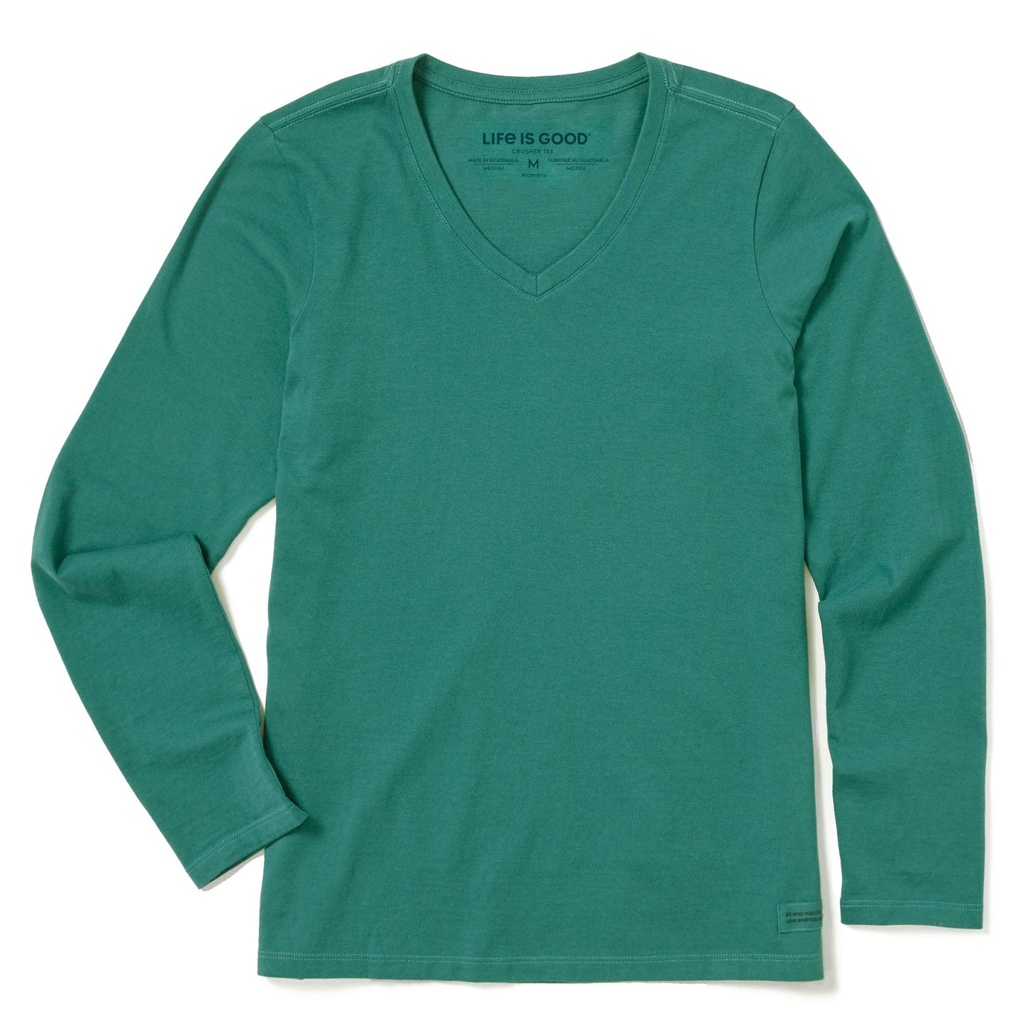 Women's Solid Long Sleeve Crusher Vee