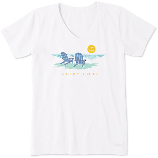 Women's Golden Happy Hour Short Sleeve Crusher Vee