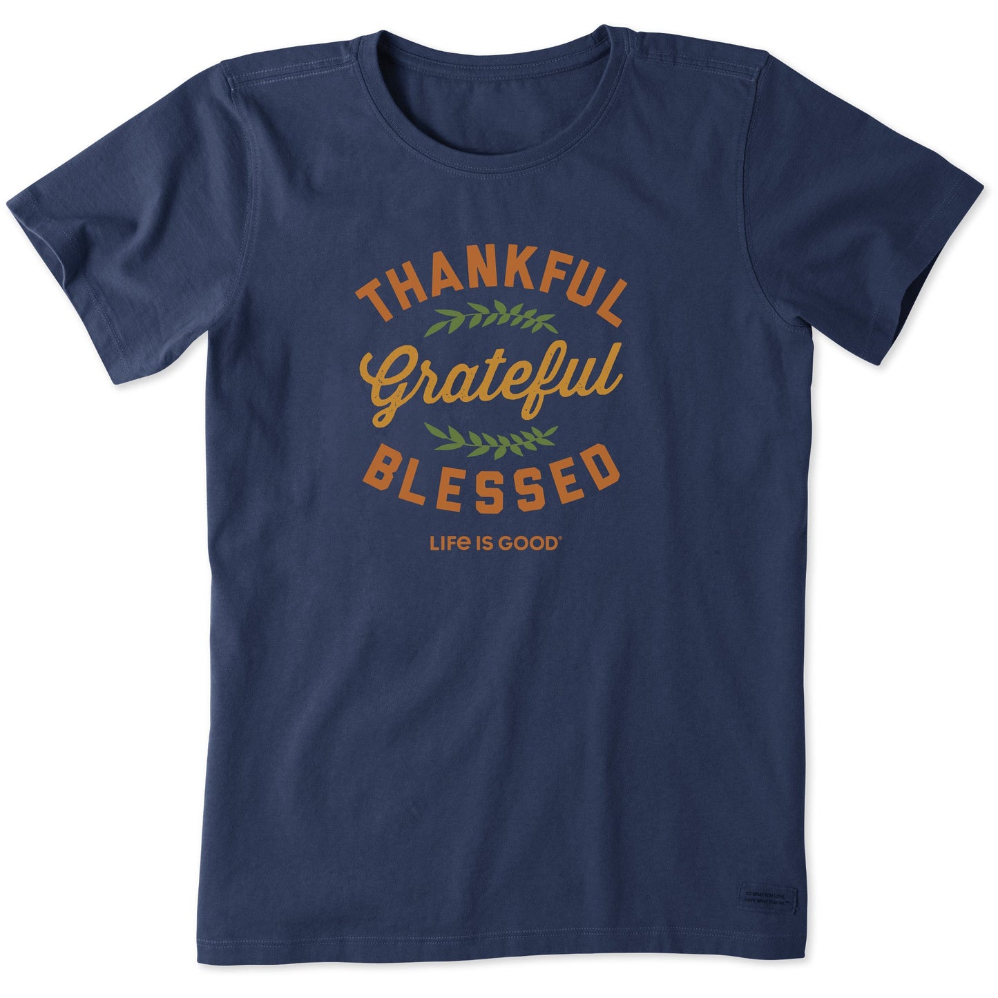 Women's Thankful Grateful Blessed Short Sleeve Crusher Tee