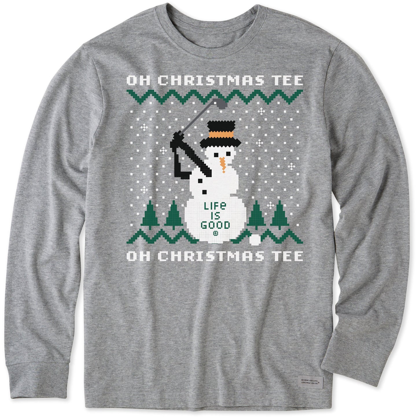 Men's Ugly Sweater Oh Christmas Tee Long Sleeve Crusher Tee