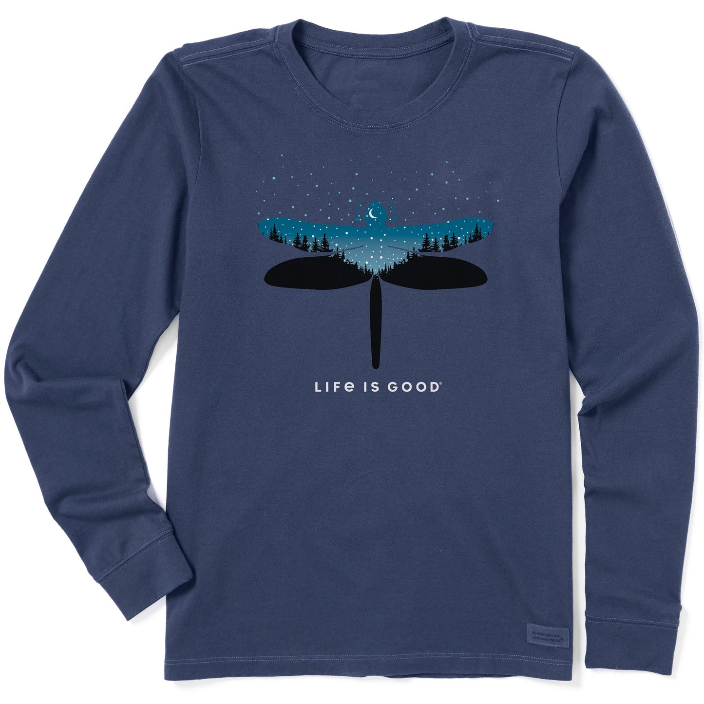 Women's Celestial Dragonfly Landscape Long Sleeve Crusher Tee