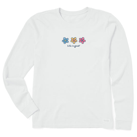 Women's Three Daisies Long Sleeve Crusher Tee