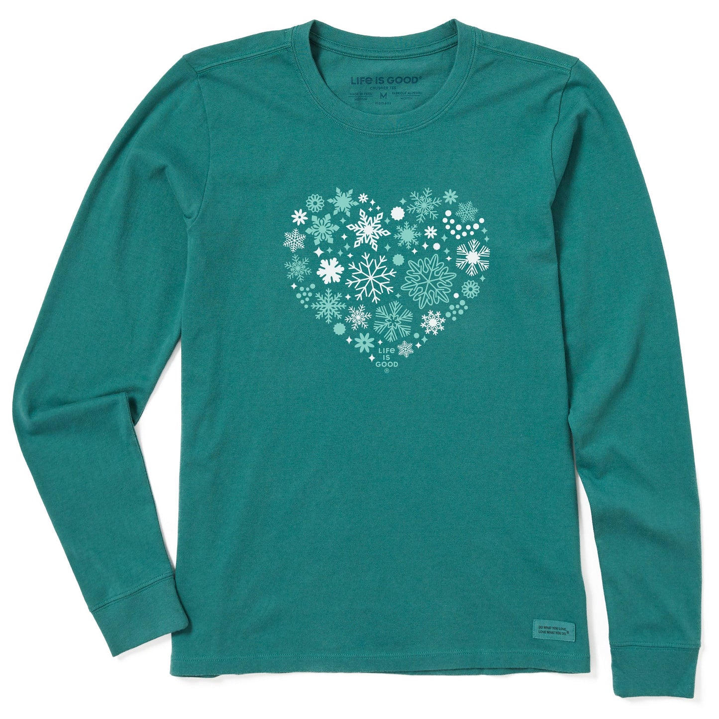 Women's Snowflake Heart Long Sleeve Crusher Tee