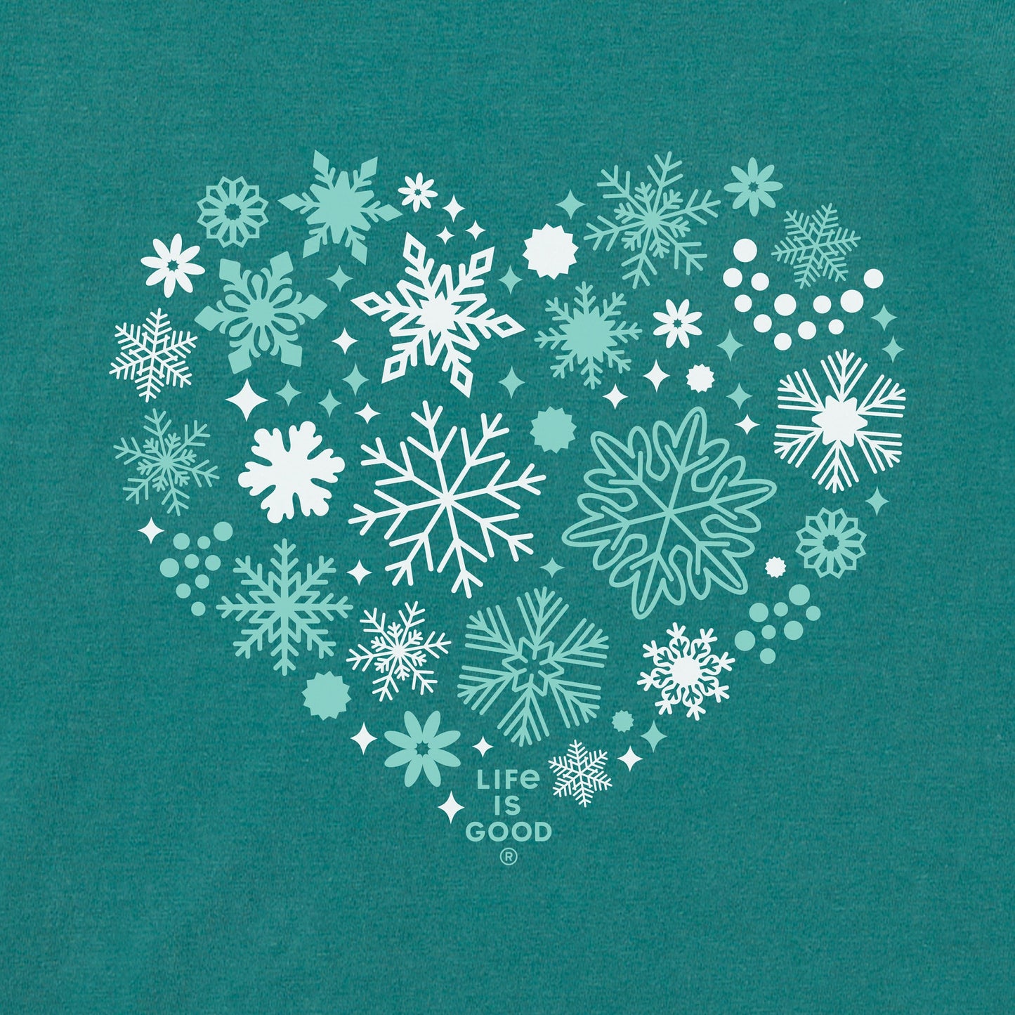 Women's Snowflake Heart Long Sleeve Crusher Tee