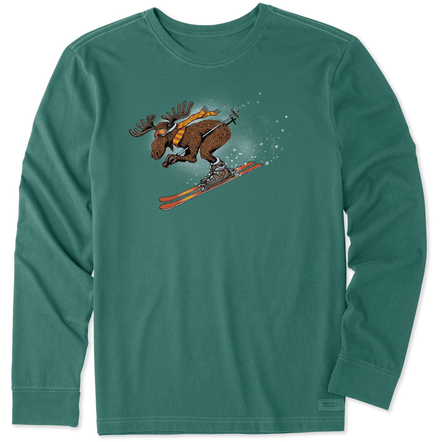 Men's Alpine Moose Skier Long Sleeve Crusher Tee