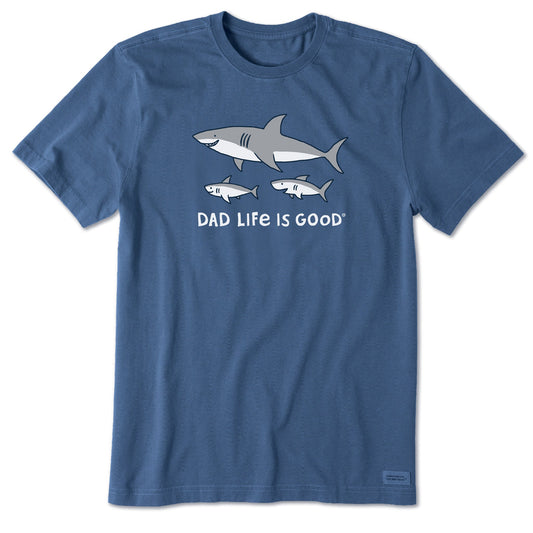 Men's Dad Life is Good Shark Short Sleeve Crusher Tee