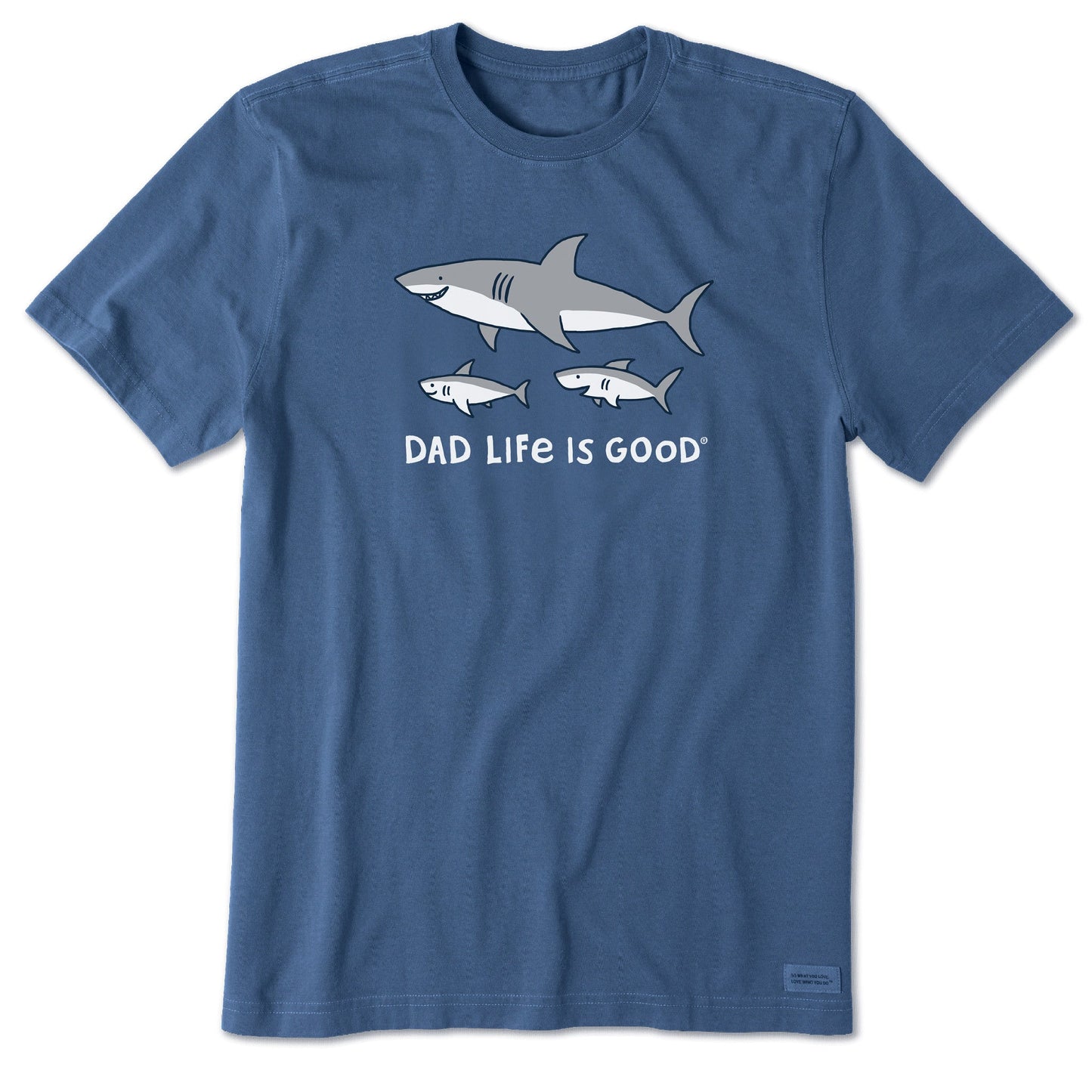 Men's Dad Life is Good Shark Short Sleeve Crusher Tee