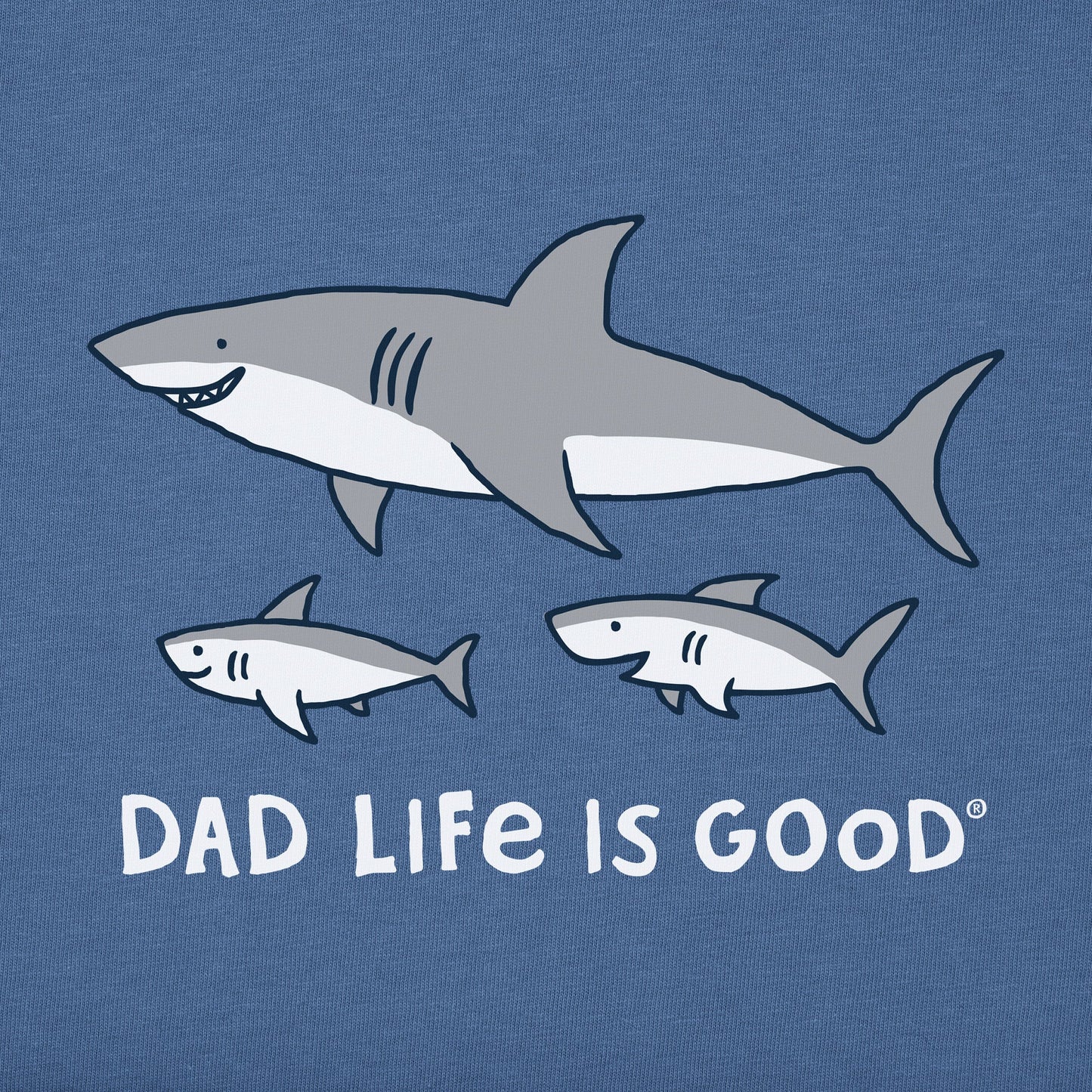 Men's Dad Life is Good Shark Short Sleeve Crusher Tee
