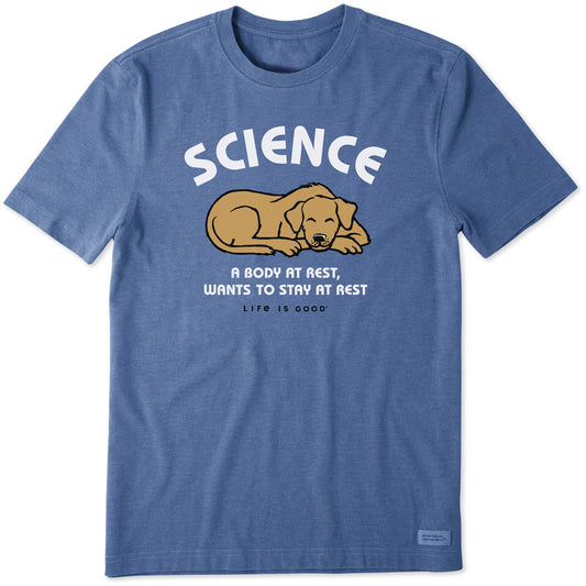 Men's Science A Body At Rest Short Sleeve Crusher Tee