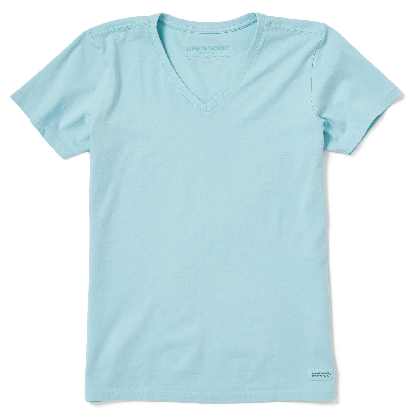 Women's Solid Short Sleeve Vee