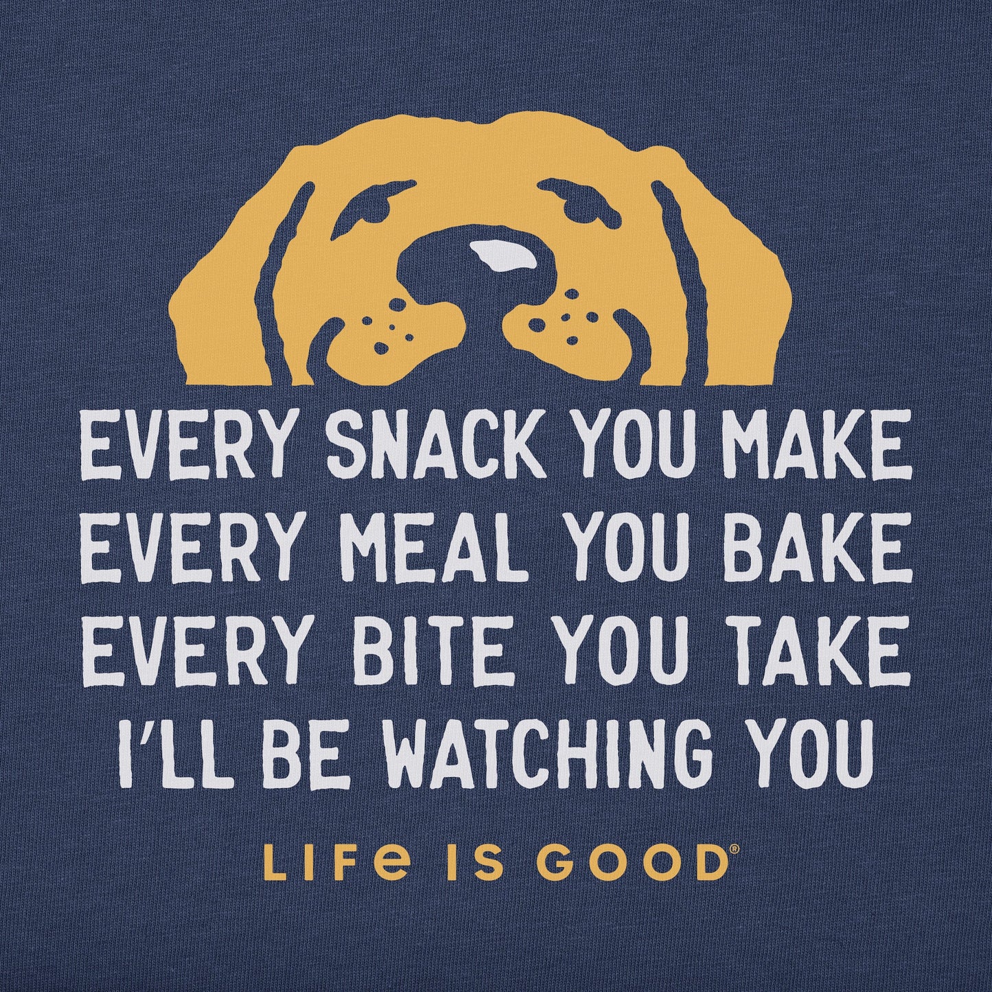 Men's I'll Be Watching You Yellow Lab Short Sleeve Crusher Tee