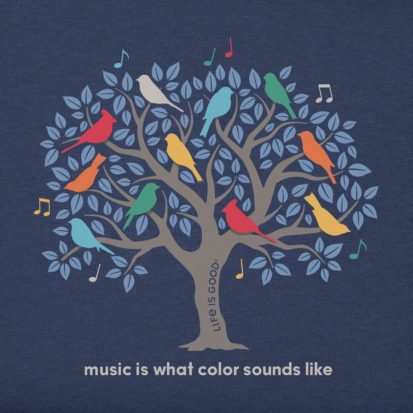 Women's Music Color Tree Short Sleeve Crusher Tee