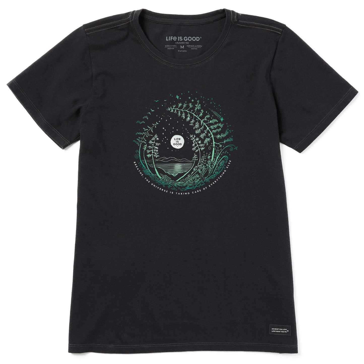 Women's Breathe Moon Evergreen Fern Short Sleeve Crusher Tee