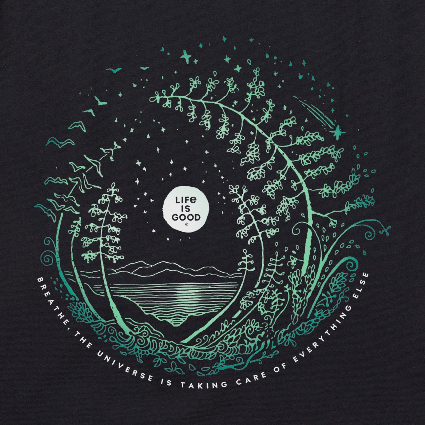 Women's Breathe Moon Evergreen Fern Short Sleeve Crusher Tee