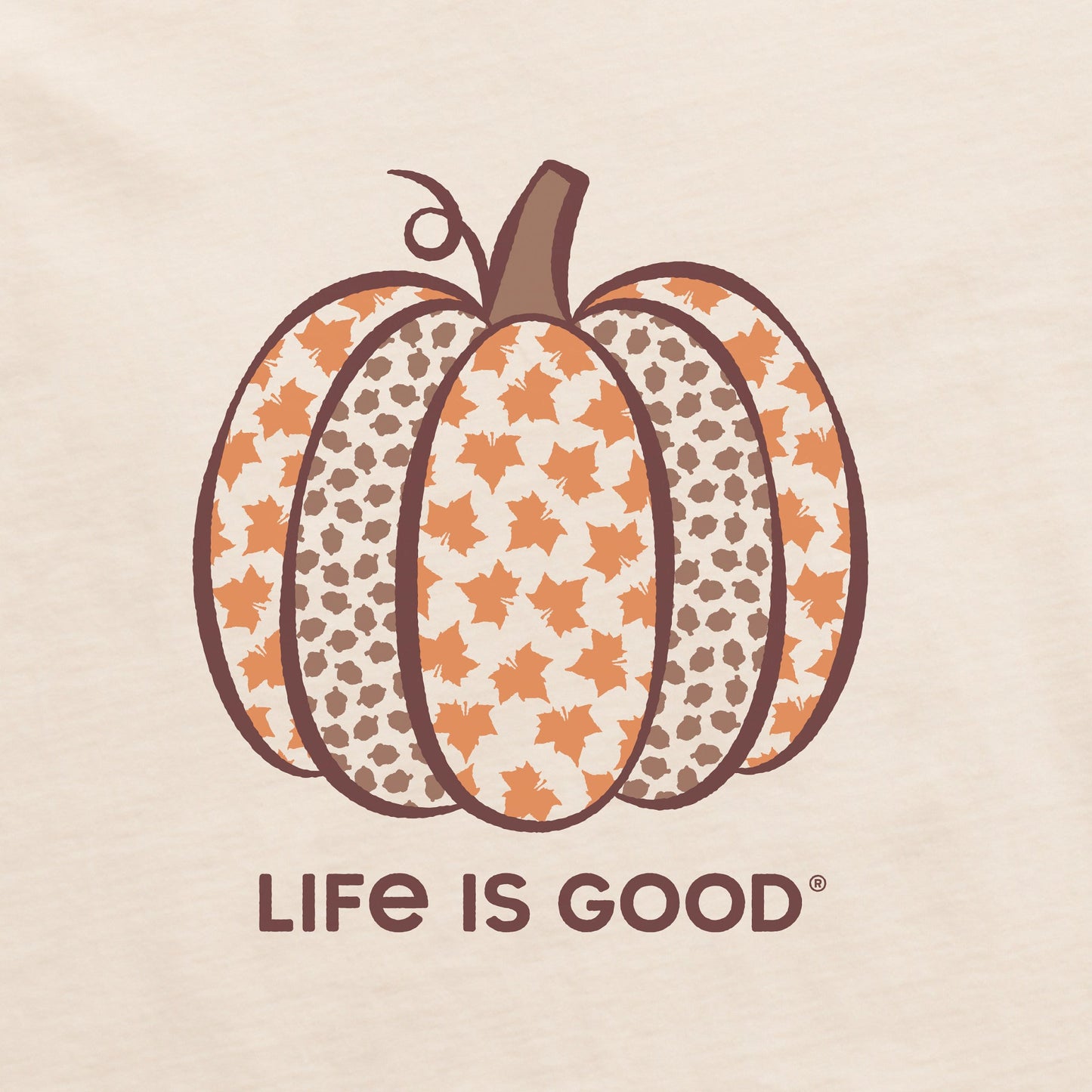Women's Fall Pattern Pumpkin Short Sleeve Crusher Tee