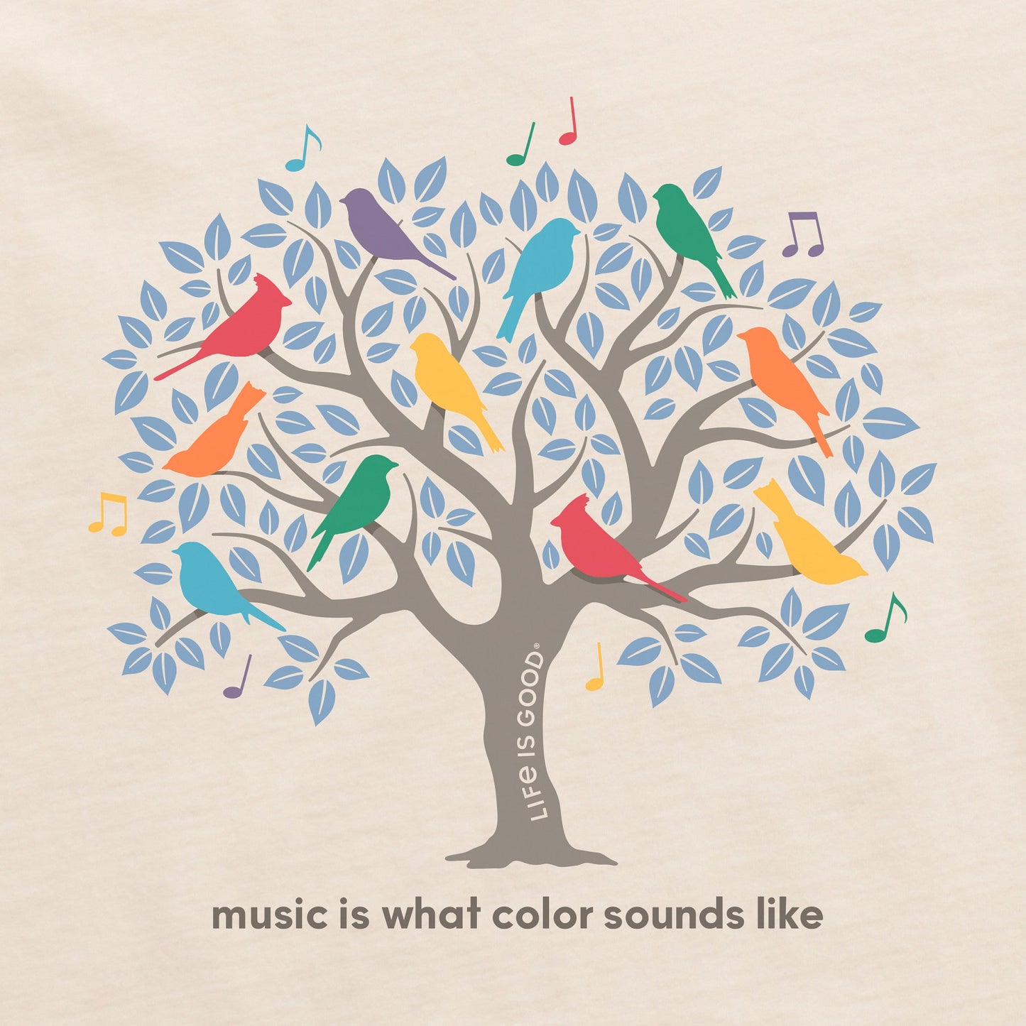 Women's Music Color Tree Short Sleeve Crusher Tee