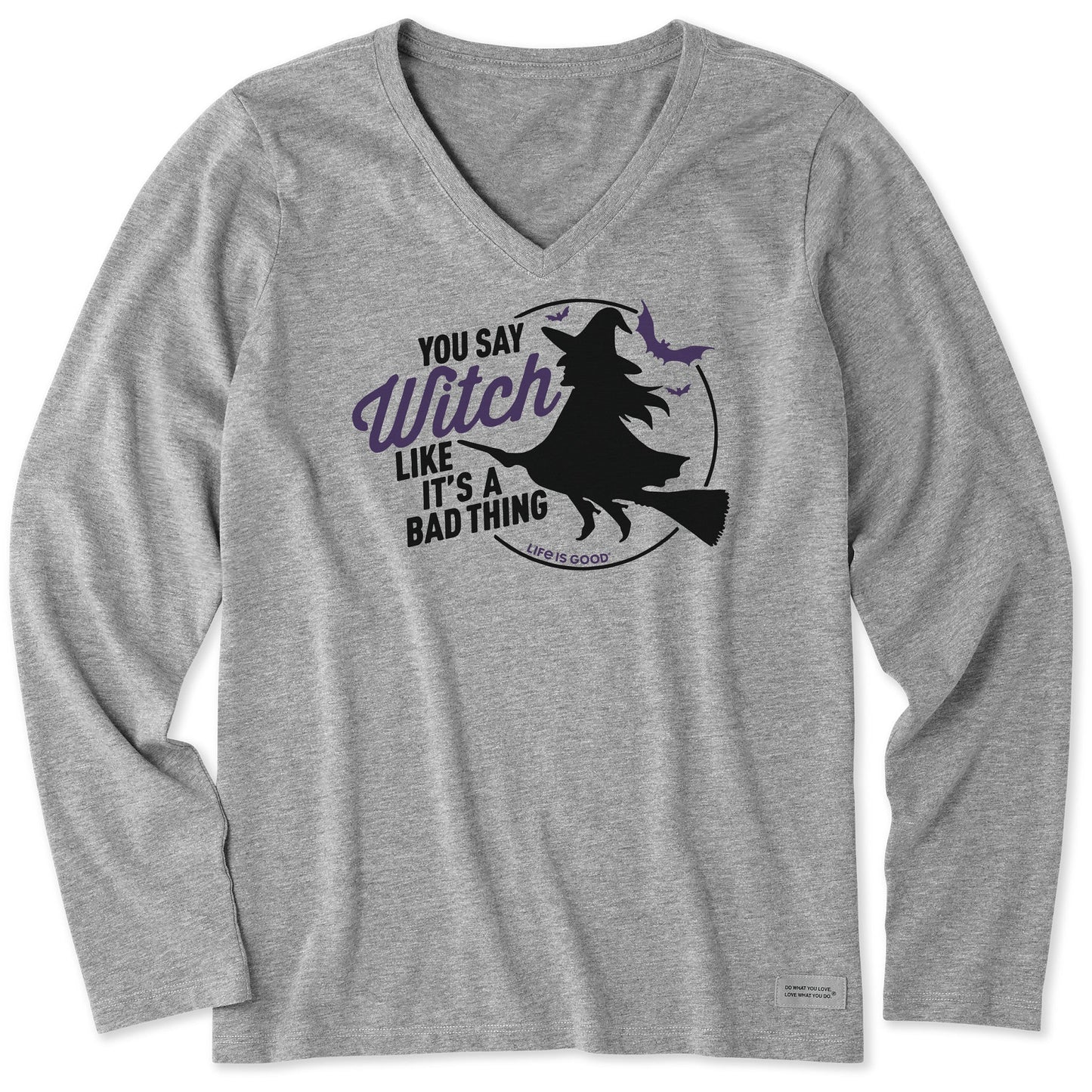 Women's Bad Thing Witch Long Sleeve Crusher Vee