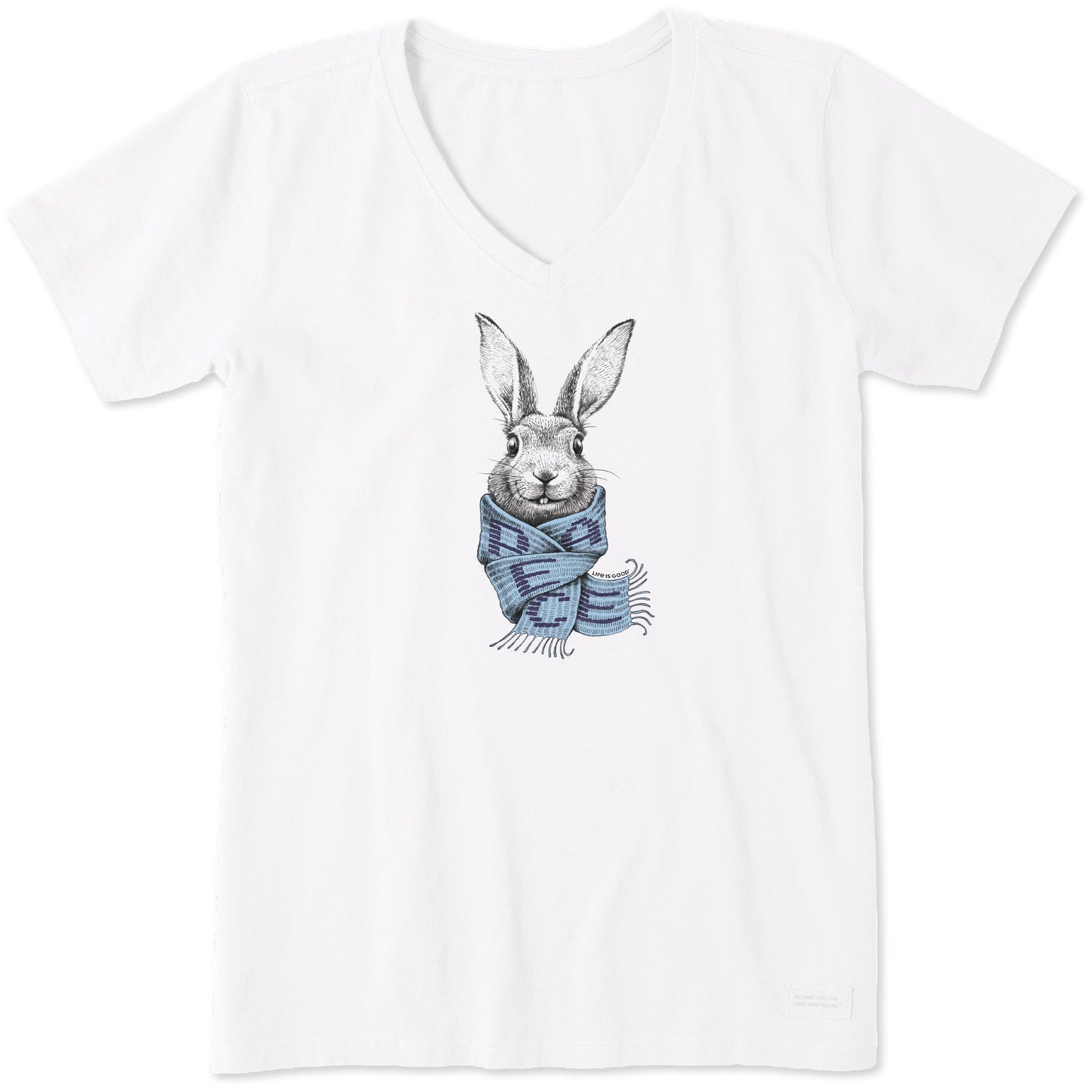 Women's Bunny Peace Scarf Short Sleeve Vee