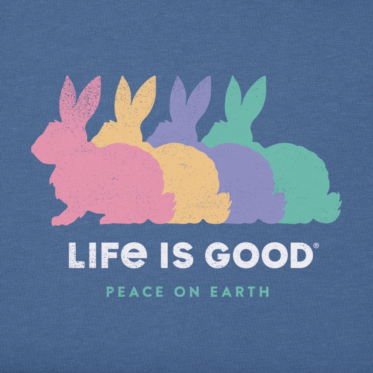 Men's Peace on Earth Bunnies Short Sleeve Crusher Tee
