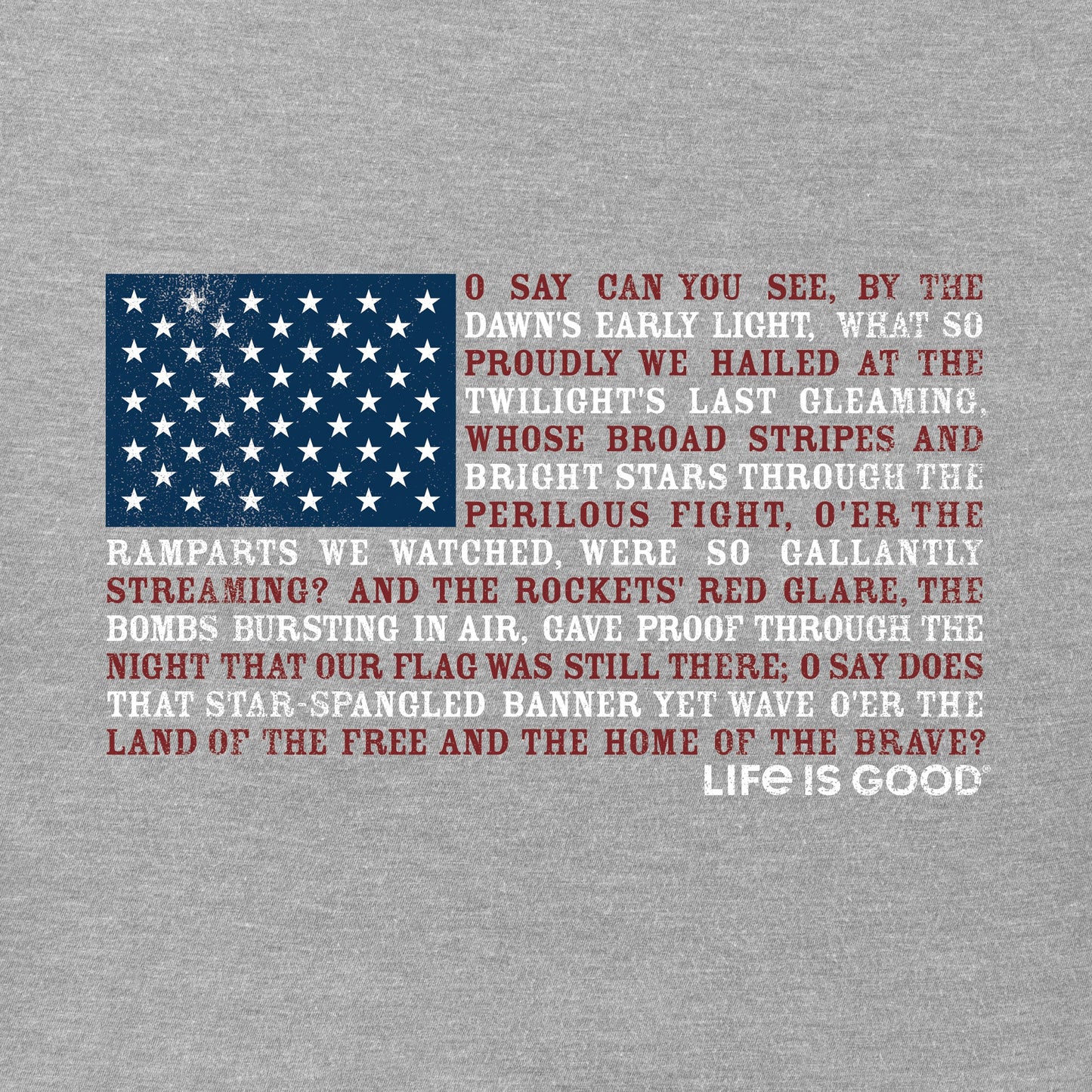 Men's Star Spangled Banner Flag Short Sleeve Crusher Tee