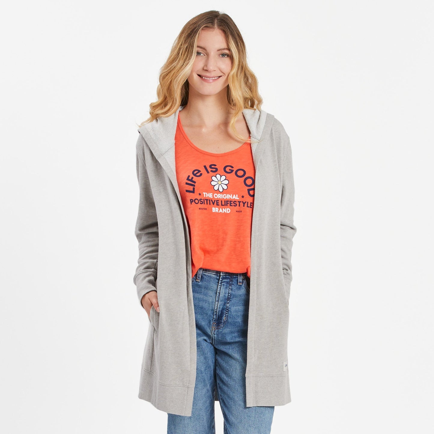 Women's Good Vibes Wordmark Beyond Hip French Terry Tunic