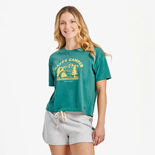 Women's Happy Camper Short Sleeve Crusher Boxy Tee