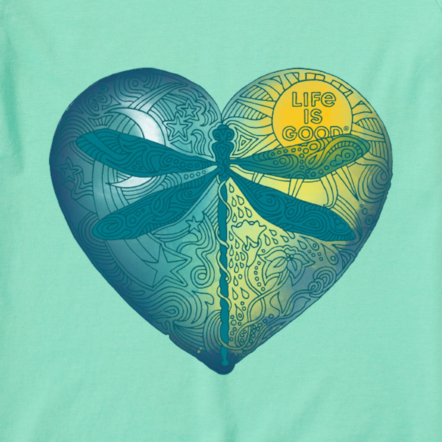 Women's Dragonfly Heart Short Sleeve Vee