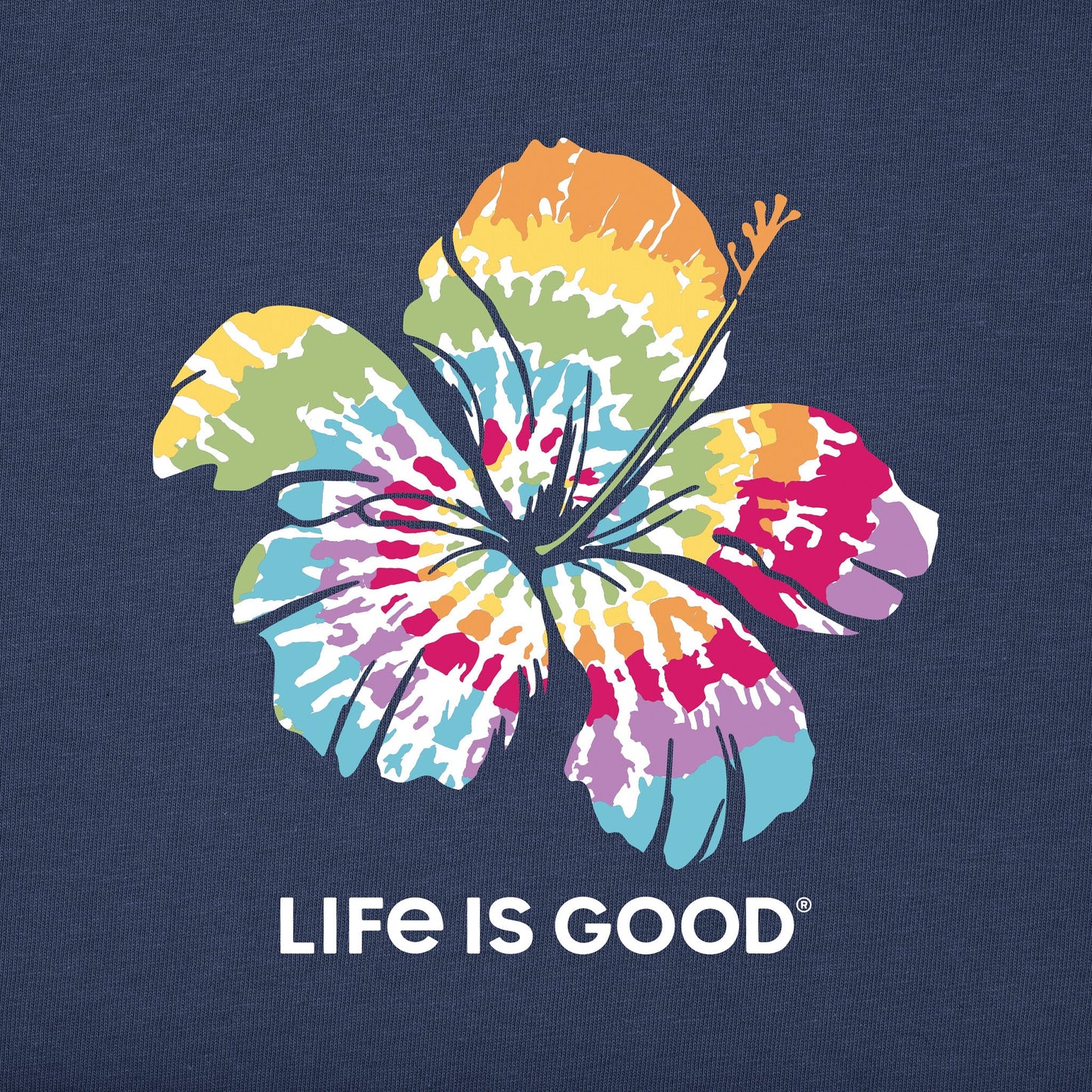 Women's Tie Dye Hibiscus Short Sleeve Vee