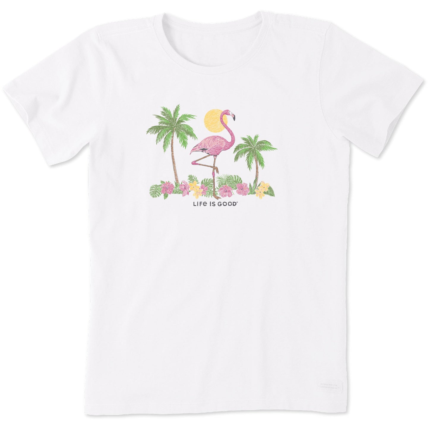 Women's Watercolor Flamingo Short Sleeve Tee