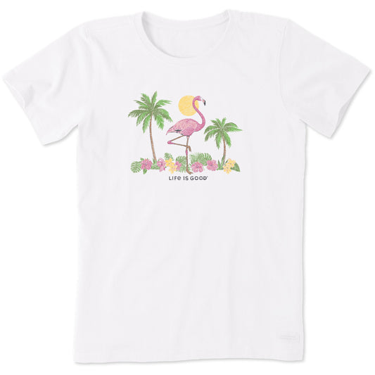 Women's Watercolor Flamingo Short Sleeve Tee