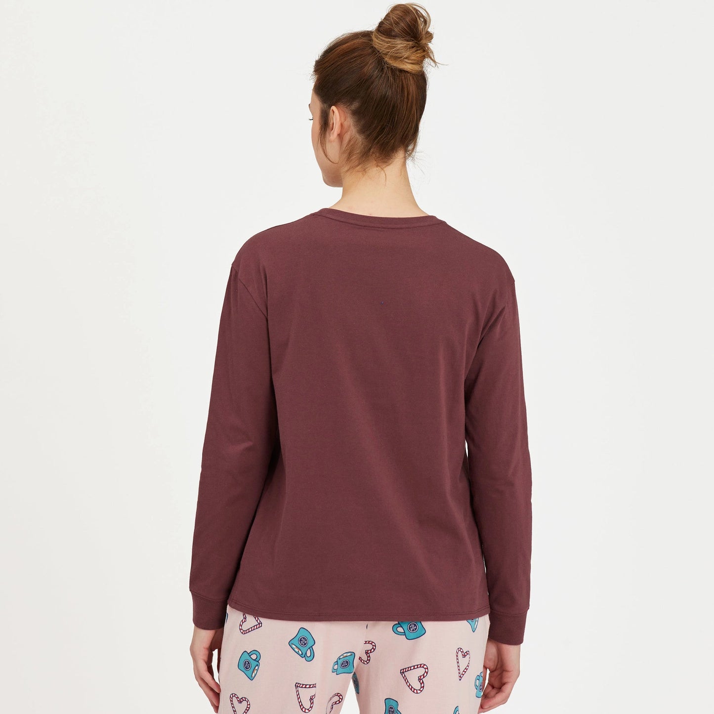 Women's Hot Chocolate Mug Long Sleeve Snuggle Up Sleep Tee