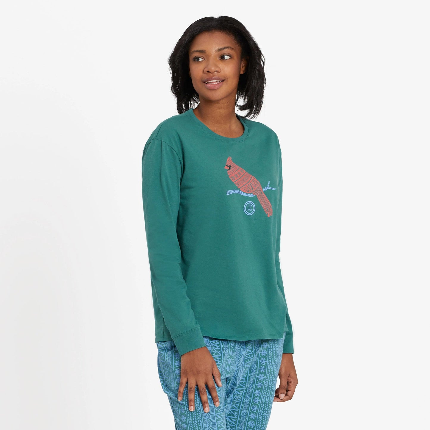 Women's Tribal Cardinal Long Sleeve Snuggle Up Sleep Tee
