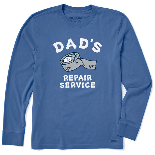 Men's Dad's Repair Service Long Sleeve Crusher Tee