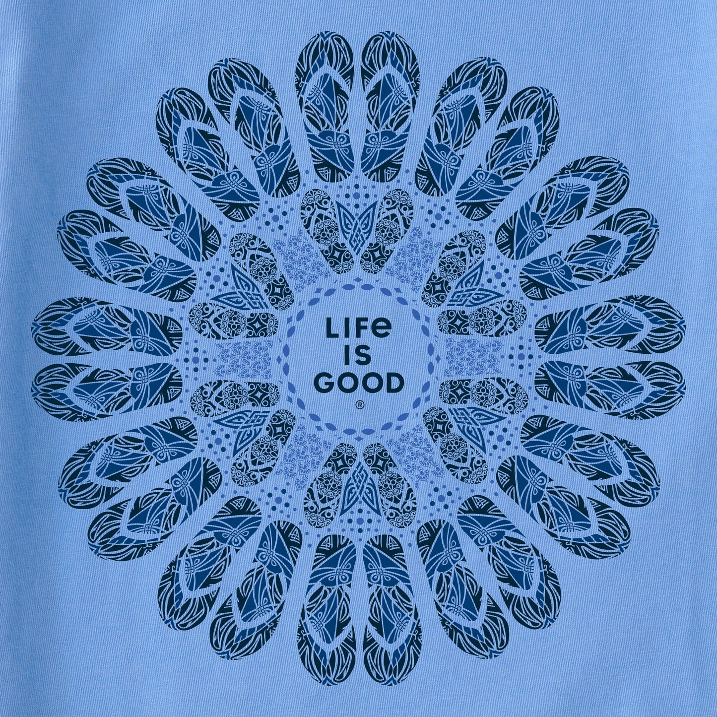 Women's Flip Flop Mandala Short Sleeve Crusher Vee