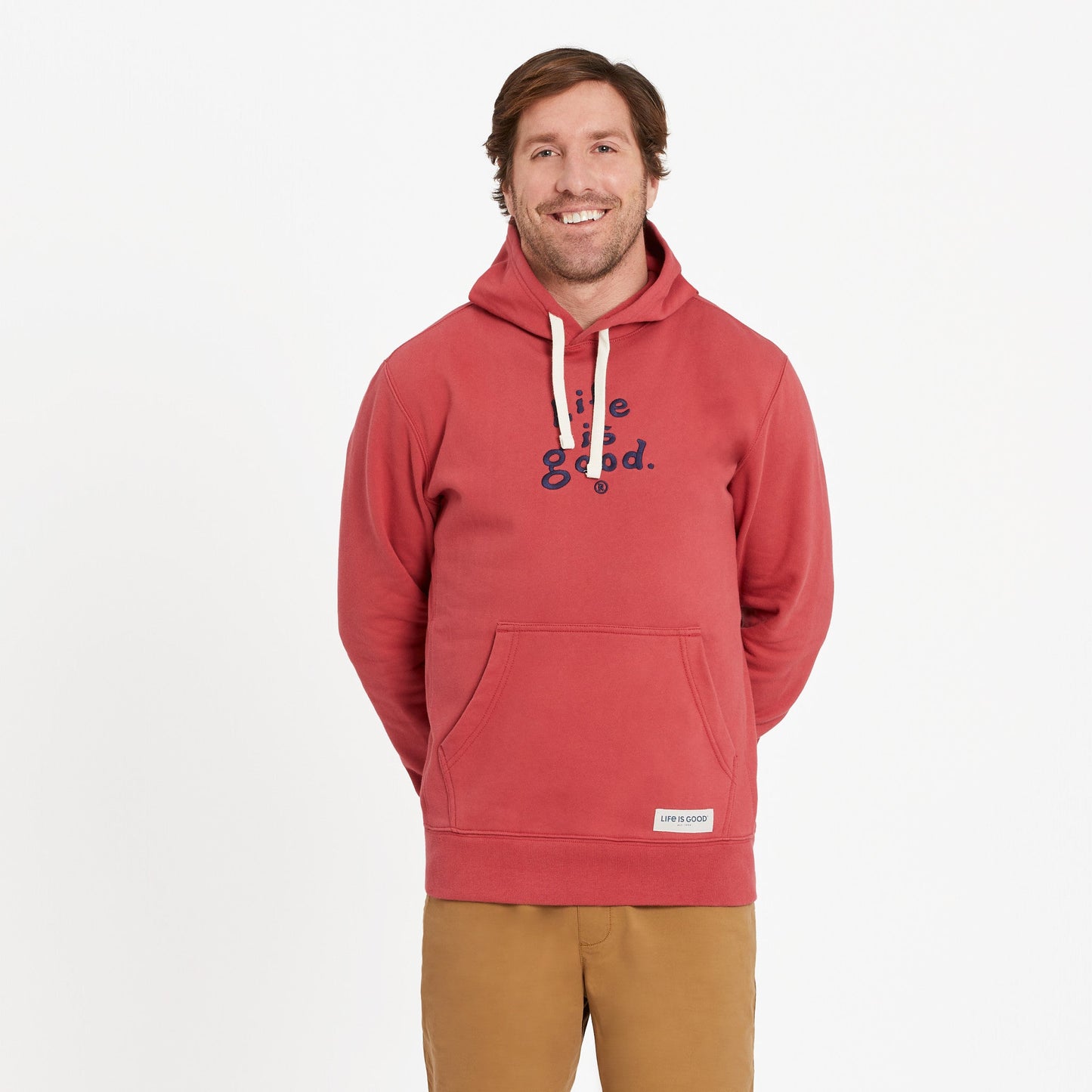 Men's LIG Vintage Wordmark Stacked Simply True Fleece Hoodie