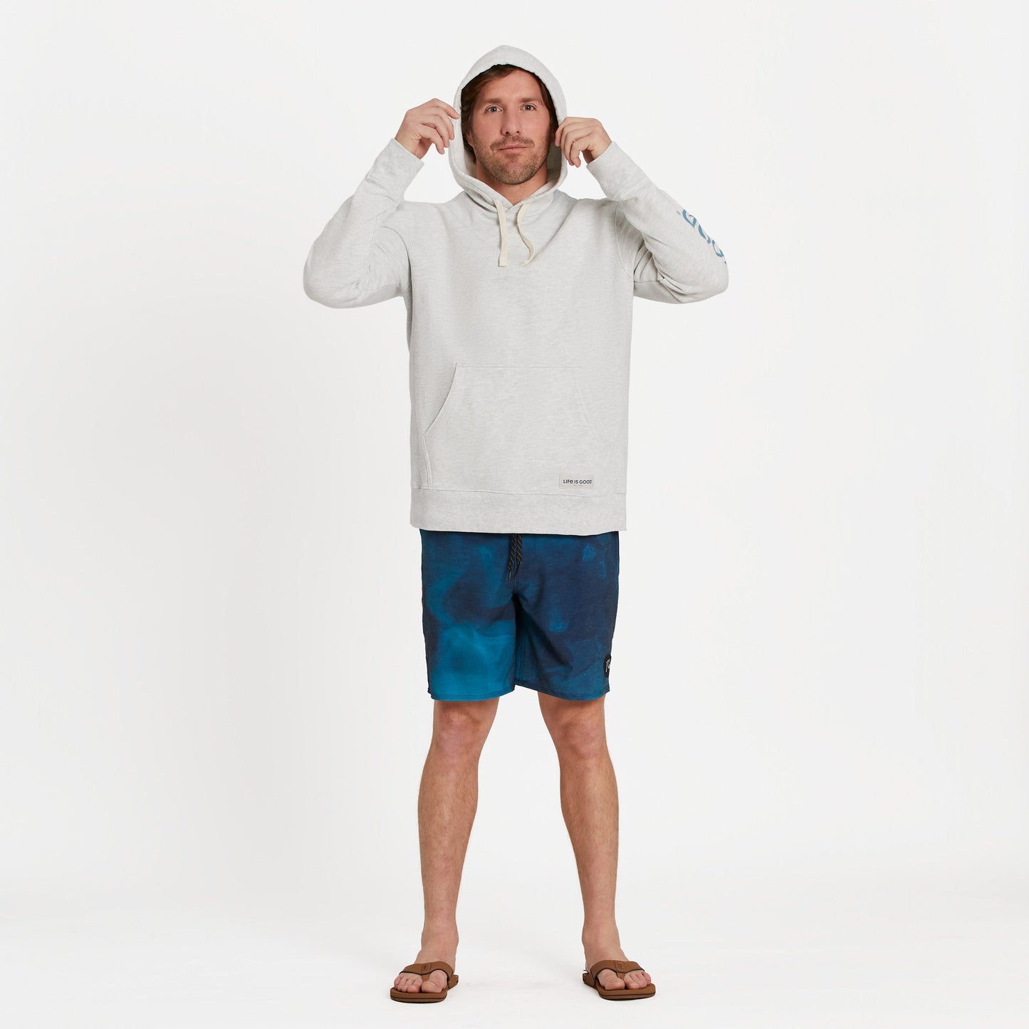 Men's Retro Palms Sun Simply True Fleece Hoodie