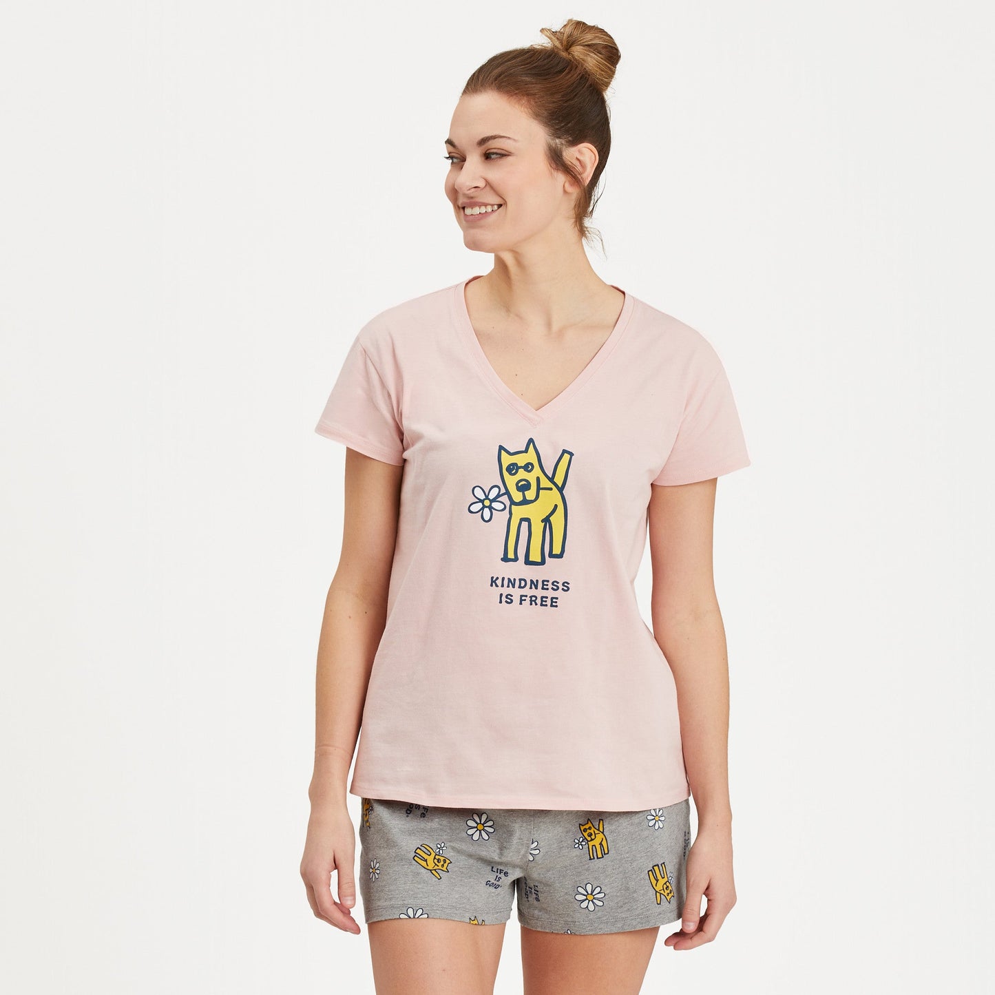 Women's Rocket Kindness is Free Snuggle Up Relaxed Sleep Vee