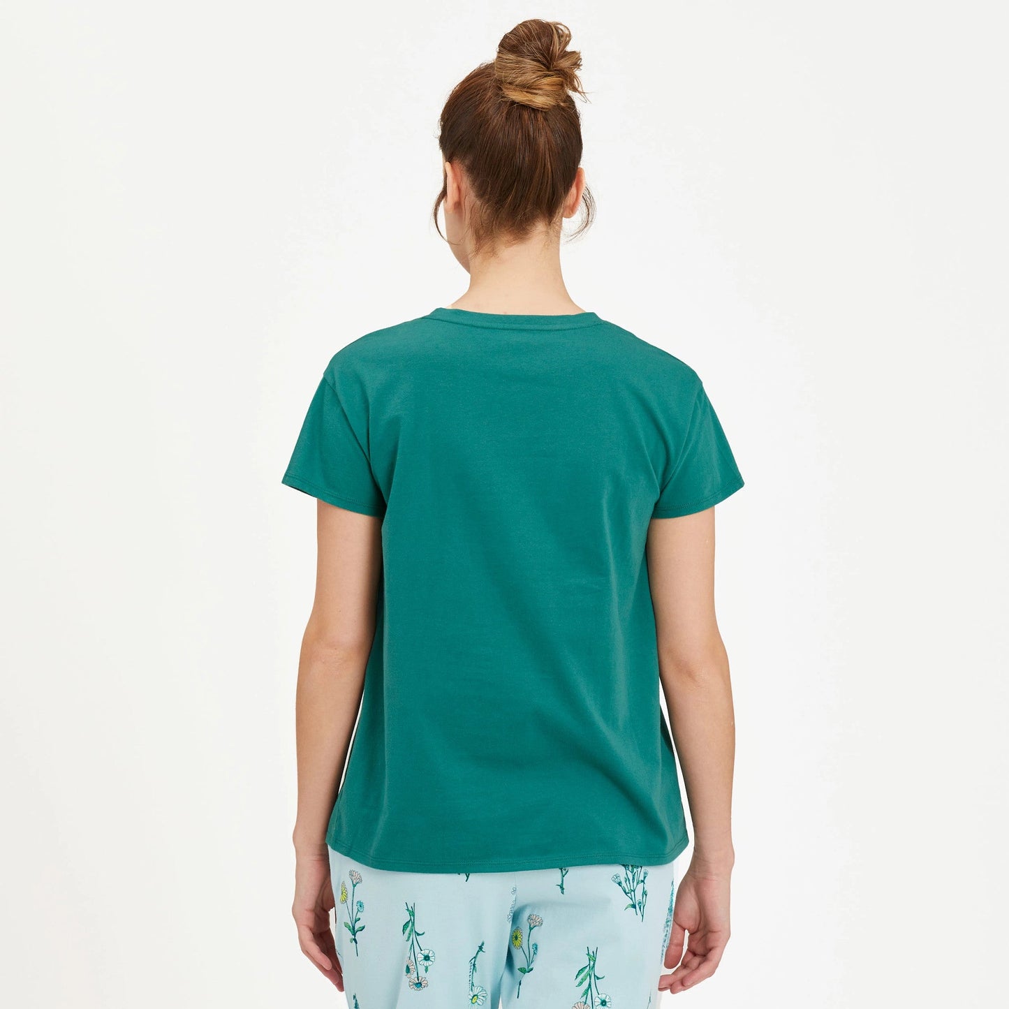 Women's Detailed Wildflowers Snuggle Up Relaxed Sleep Vee