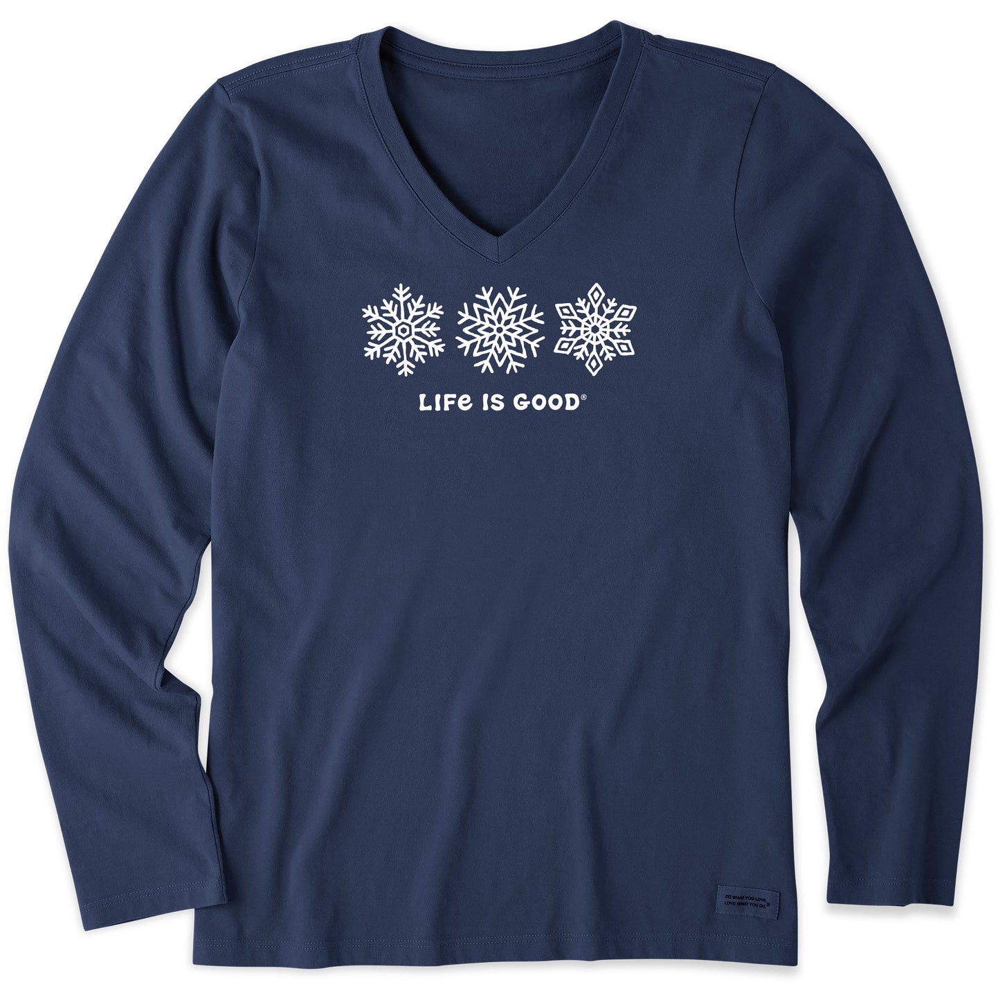Women's Three Snowflakes Long Sleeve Crusher Vee