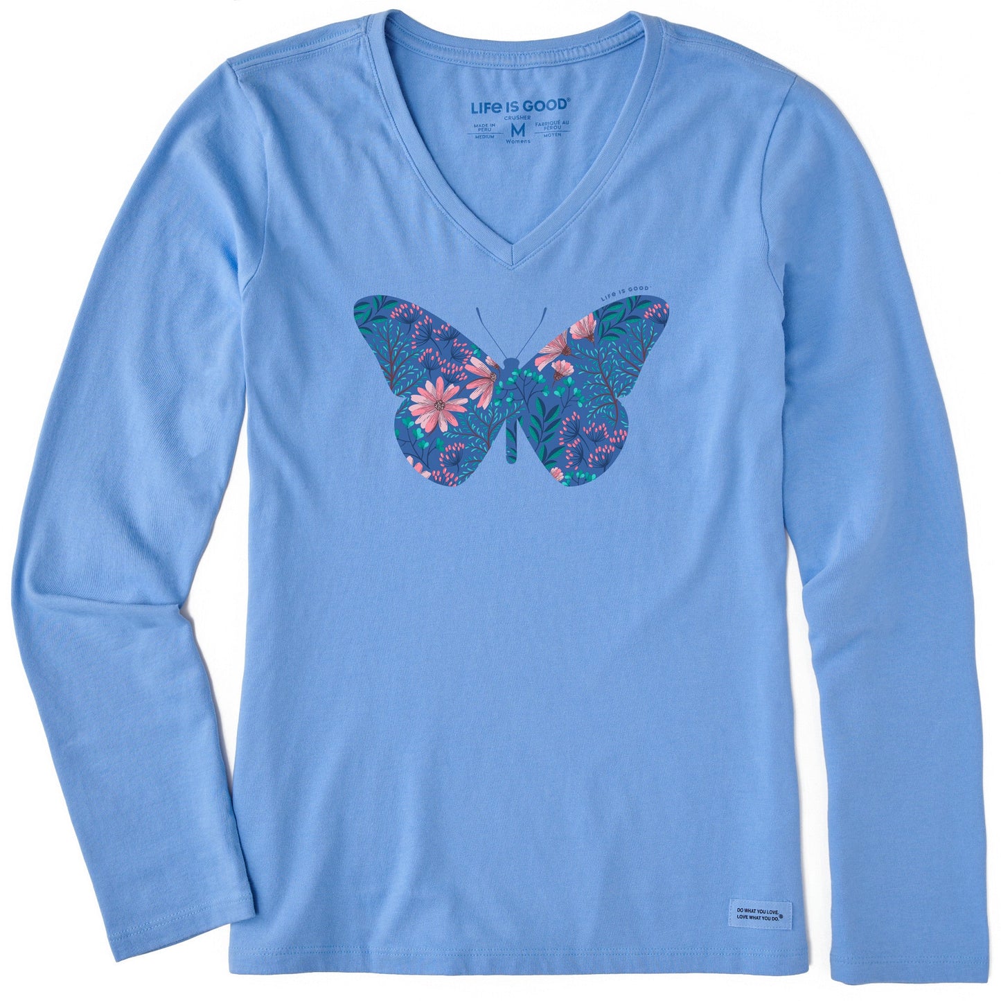 Women's Wildflower Butterfly Long Sleeve Crusher-LITE Vee