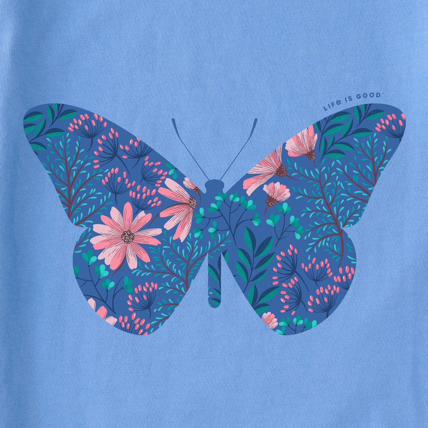 Women's Wildflower Butterfly Long Sleeve Crusher-LITE Vee