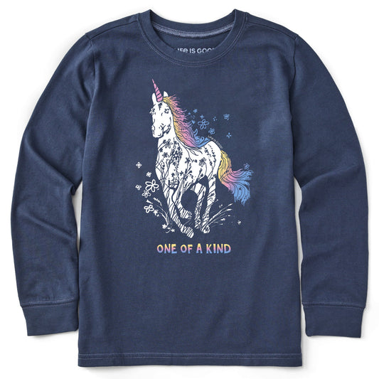Kids Unique Unicorn Long Sleeve Crusher Tee
