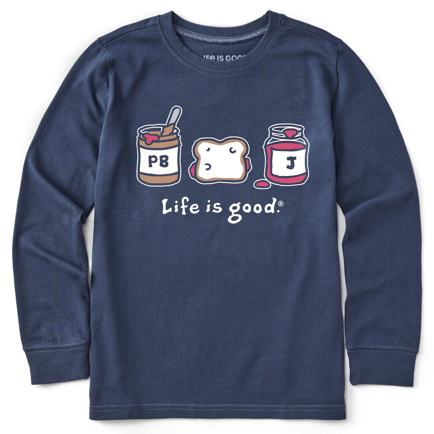 Kids Peanut Butter and Jelly Long Sleeve Crusher Tee