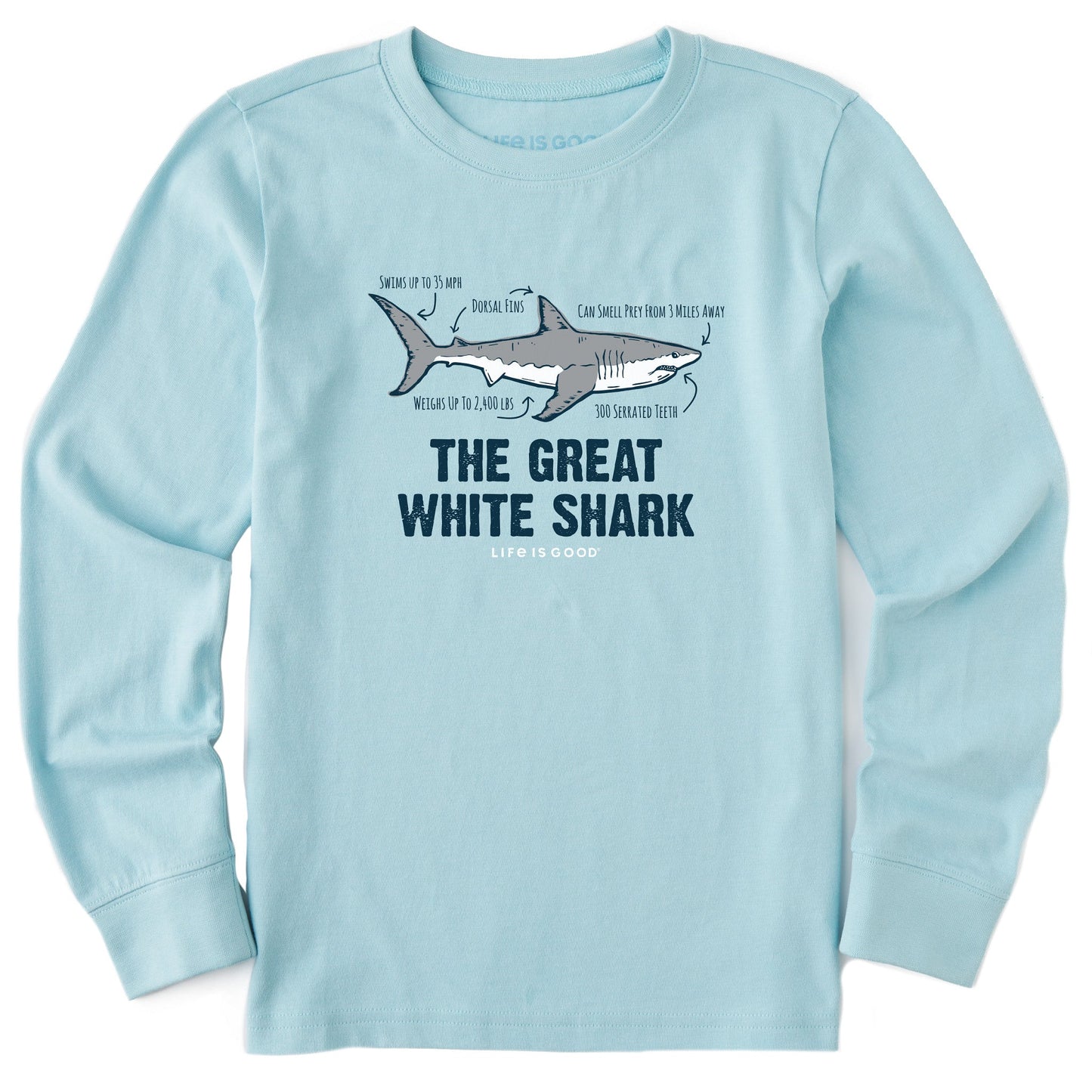 Kids The Great White Shark Long Sleeve Crusher Tee