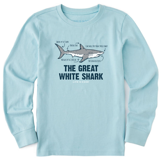 Kids The Great White Shark Long Sleeve Crusher Tee