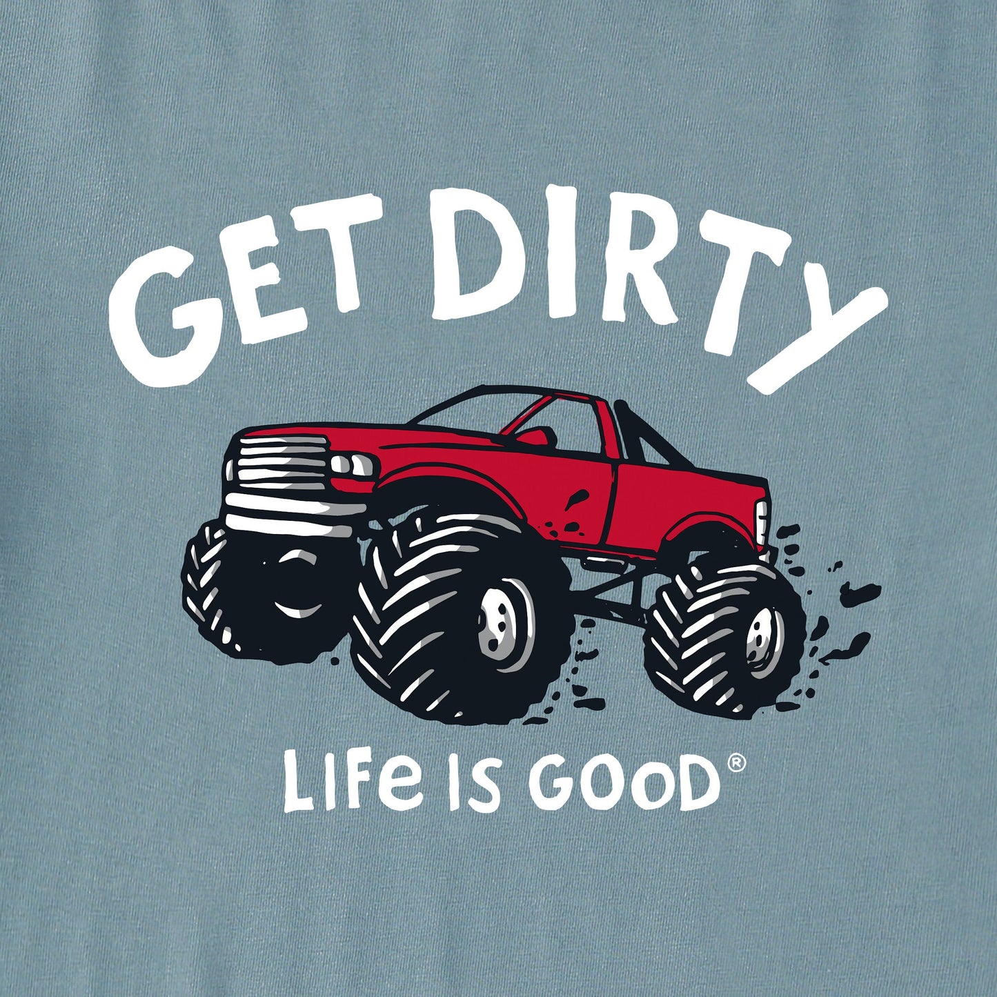 Kids Get Dirty Truck Long Sleeve Crusher Tee