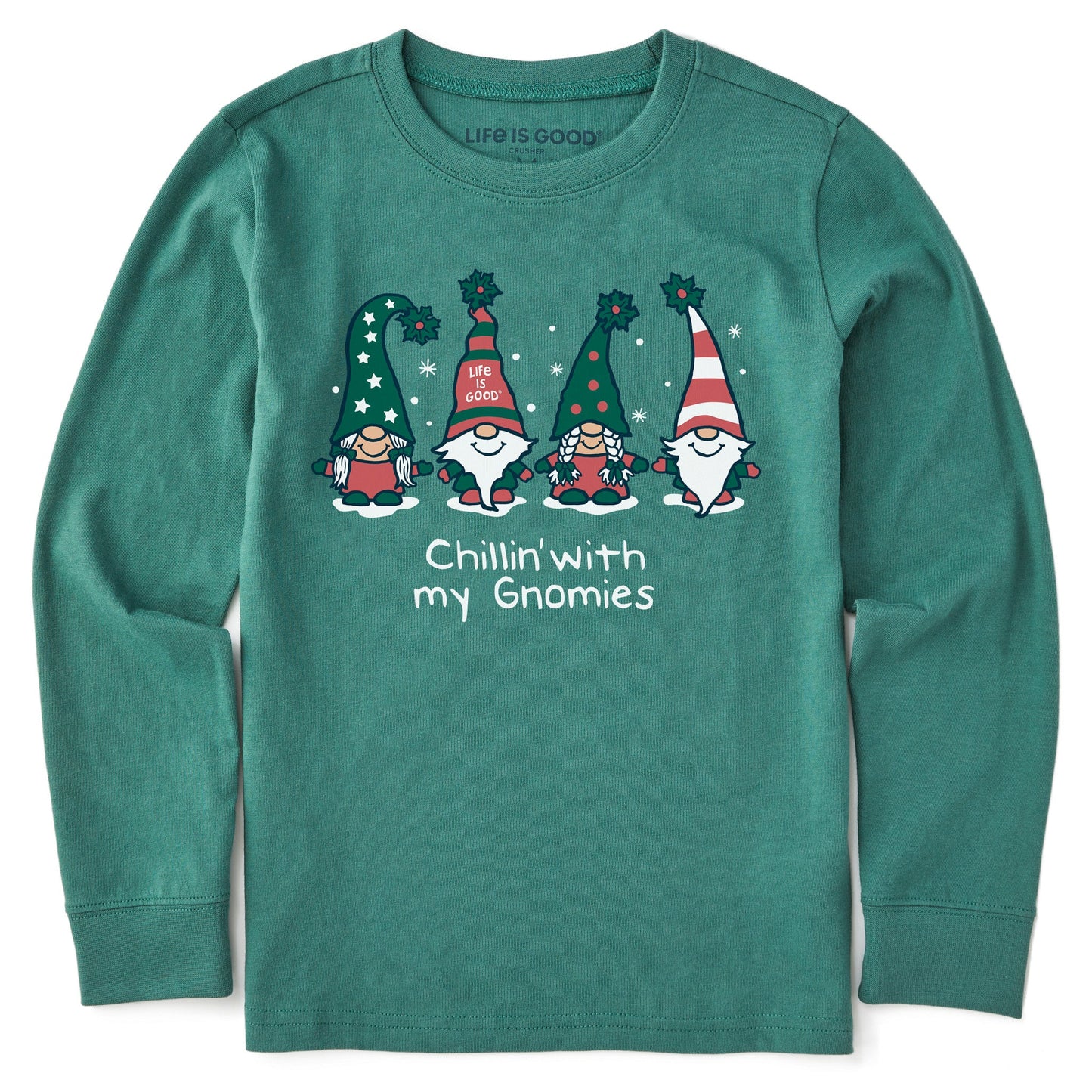 Kids Chillin' with my Gnomies Fam Long Sleeve Crusher Tee