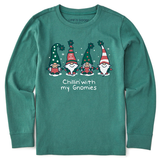 Kids Chillin' with my Gnomies Fam Long Sleeve Crusher Tee