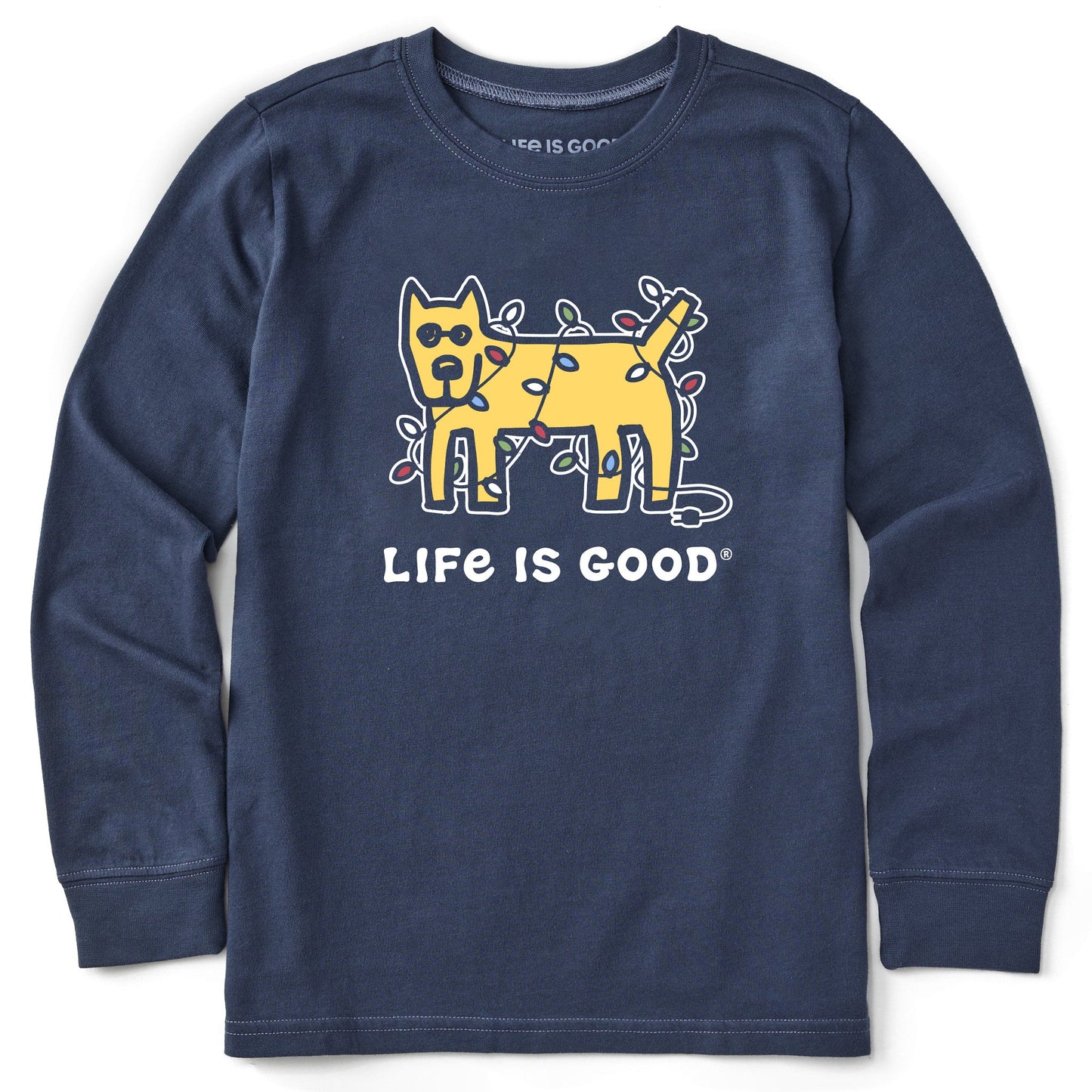 Kids Rocket Holiday Lights Long Sleeve Crusher Tee