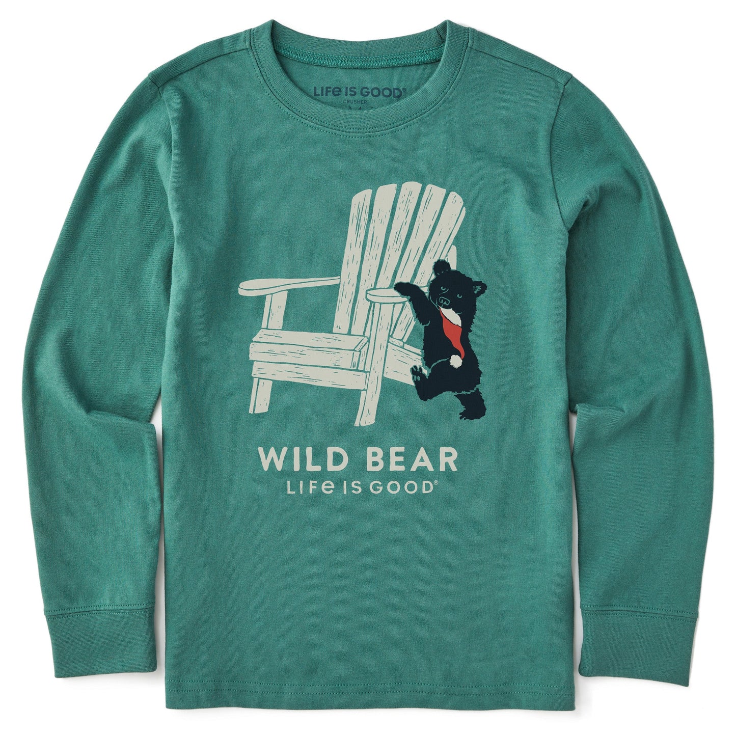 Kids Holiday Adirondack Wild Bear Long Sleeve Crusher Tee